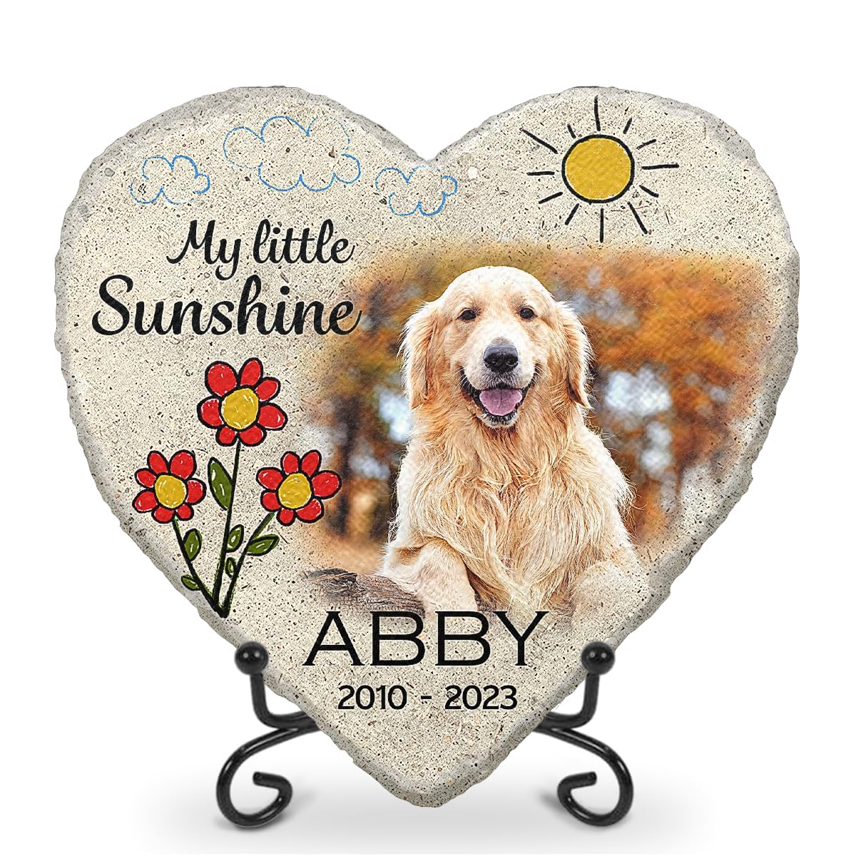 Glad Gua My Little Sunshine Personalized Dog Memorial Stone, Dog Memorial Gifts for Loss of Dog, Sympathy Gift for Dog, Cat Loss, Pet Memorial Gifts, Cemetery Decorations for Grave — image 1
