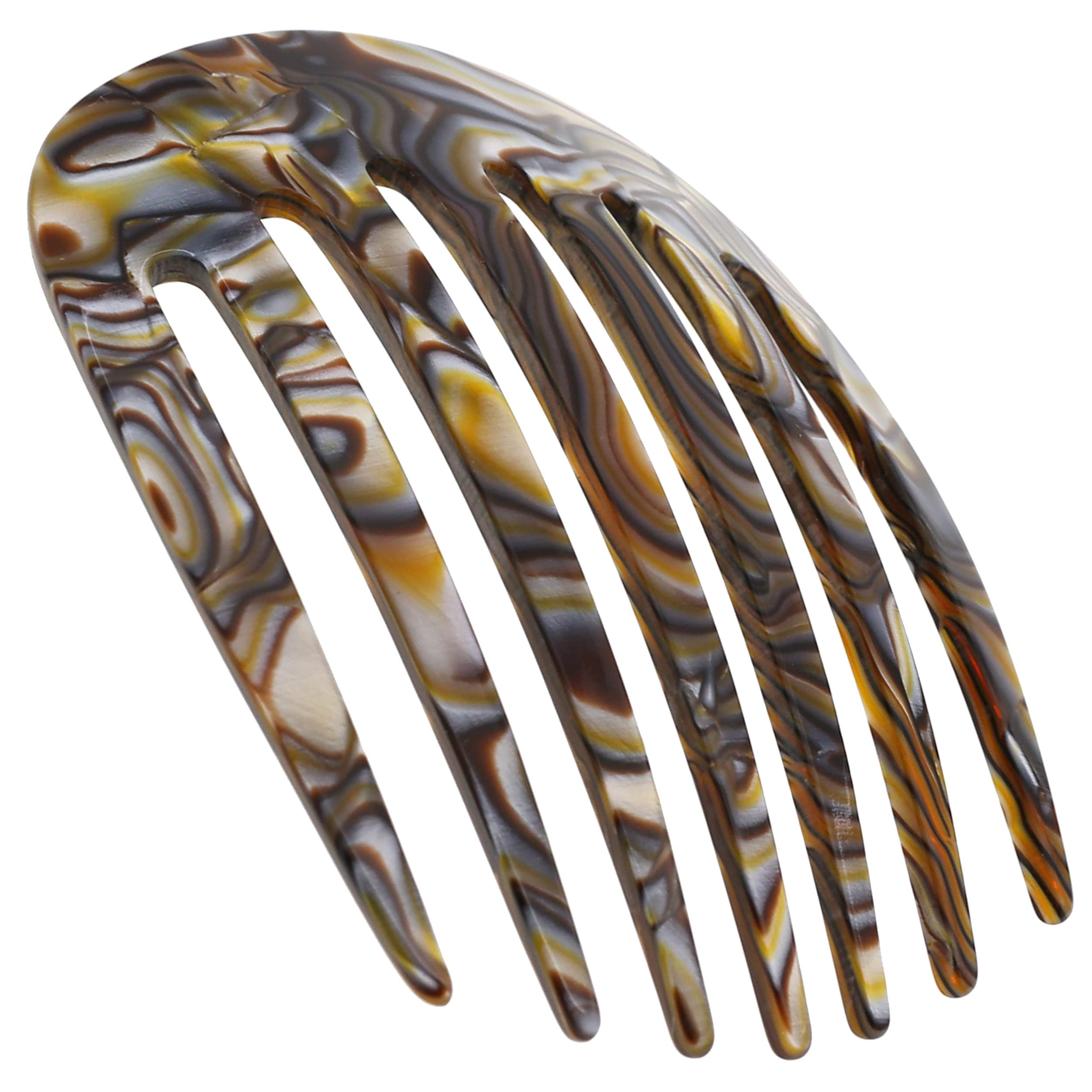 Camila Paris CP3398 French Hair Side Comb Small Rounded, Onyx, Handmade French Twist Hair Combs, Strong Hold Hair Clips for Women Bun Chignon, No Slip