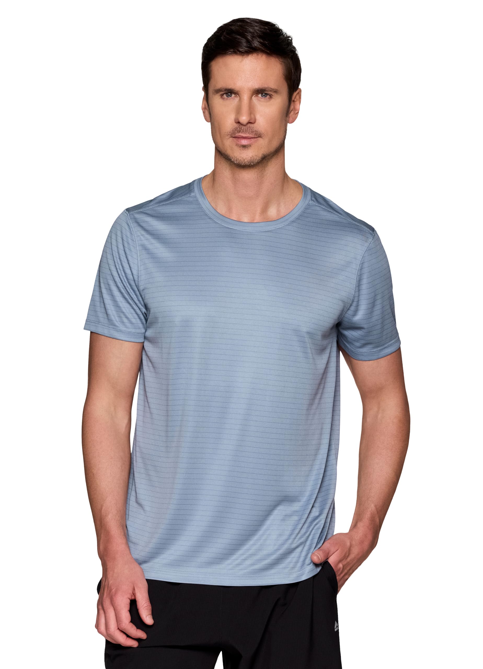 RBXMen's Workout T-Shirt, Breathable Lightweight Stretch Jersey Moisture Wicking Quick Dry Running Training Top