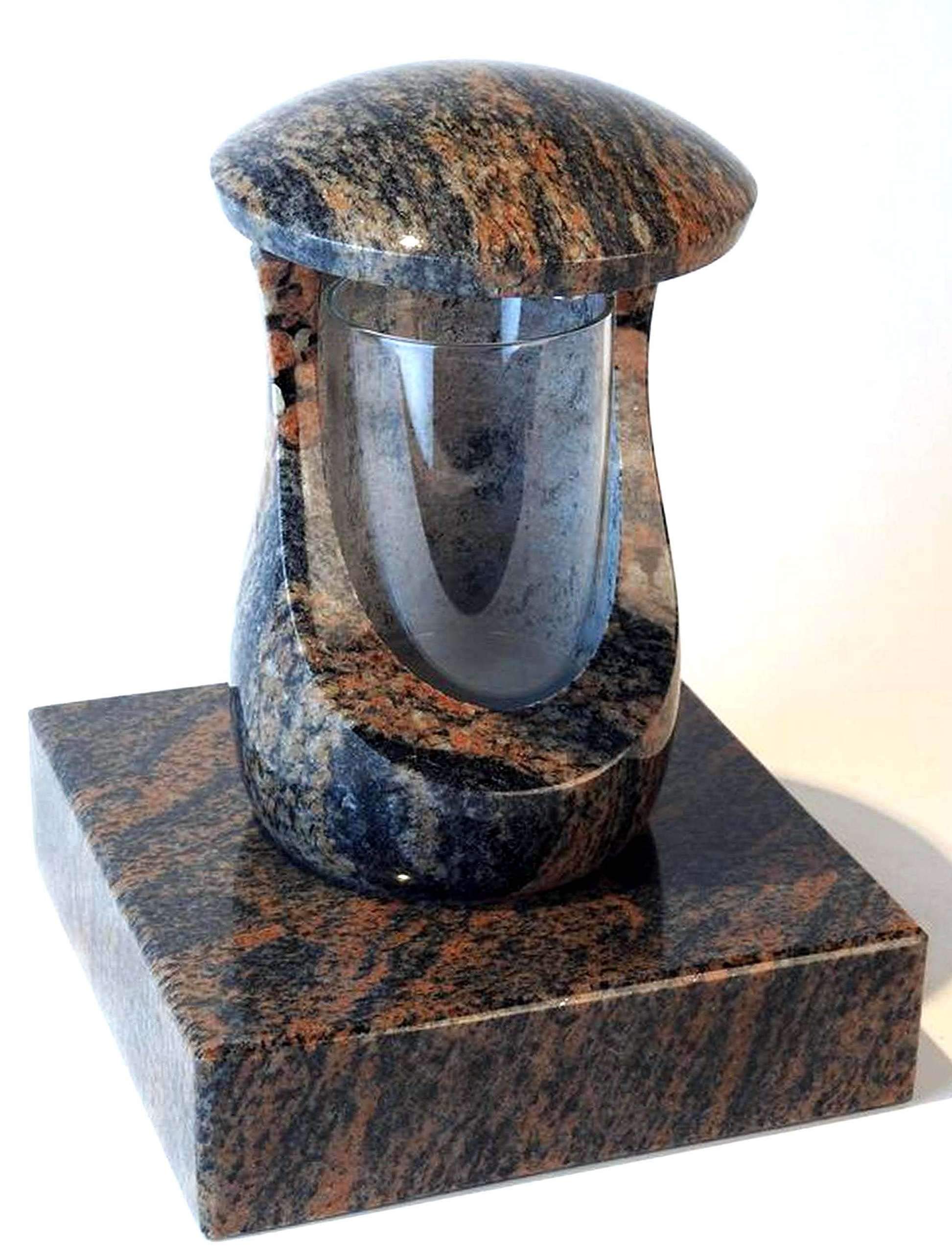 Designgrab Grablampe Mit Granitsockel | 20x20x5 Cm Sockel, Verchromtes Aluminium – Witterungsbeständig