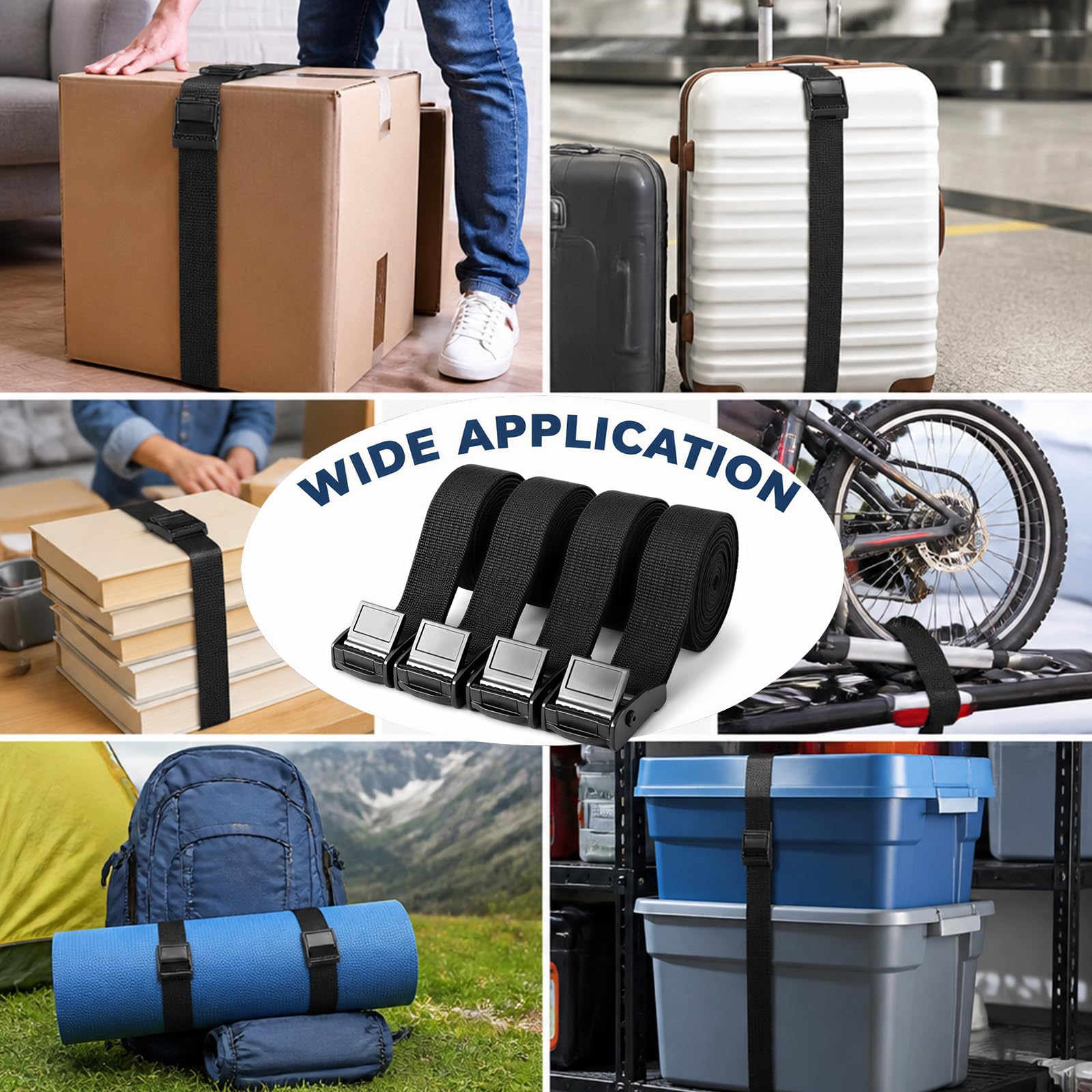 Cam Buckle Straps - 4 Pack, Secure Your Cargo -6 Cam Buckle Straps - 4 Pack, Secure Your Cargo -6