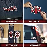 Marvel Deadpool Vinyl Decals - Set of 4 Deadpool Vinyl Car Stickers for Window Truck Bumper Laptop Tumbler Cup Cell Phone Marvel Licensed