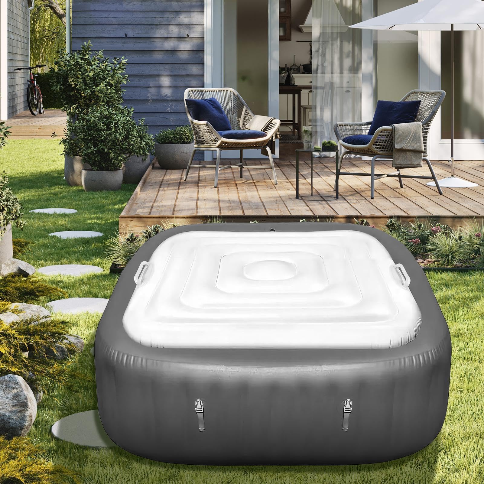 Copertura termica per idromassaggio Protezione Solare Antipolvere | Copertura Impermeabile Isolata Vasca Idromassaggio per Spa, Esterno, Inverno, , Casa