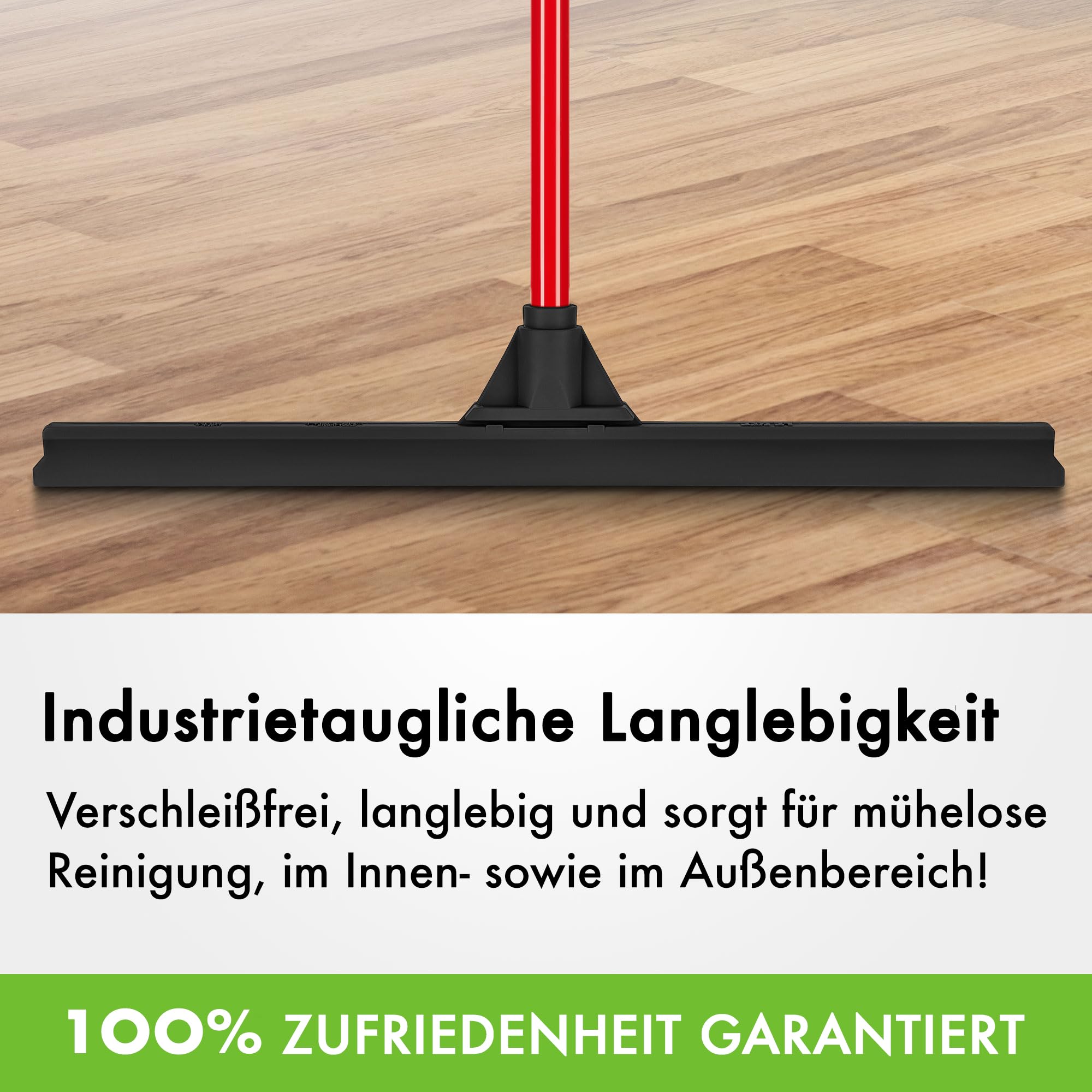 Tyroler Wasserschieber Bodenabzieher 60cm Gummi-Lippe mit Abzieher Boden | Wasserschieber mit Stiel 4-teiligem Griff 140cm | Wasserabzieher Boden geeignet für alle Oberflächen, Abzieher Dusche Boden