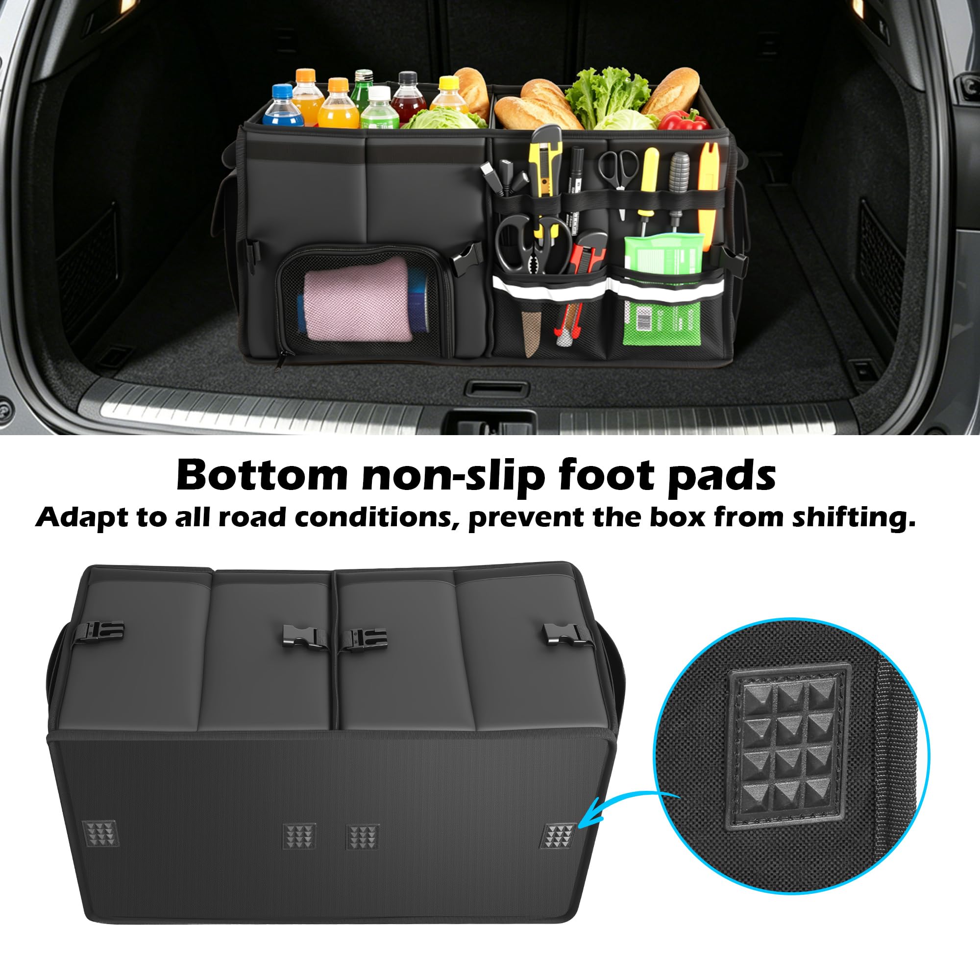 Kofferraum Organizer Auto, Leder Aufbewahrungsbox,2 Compartment