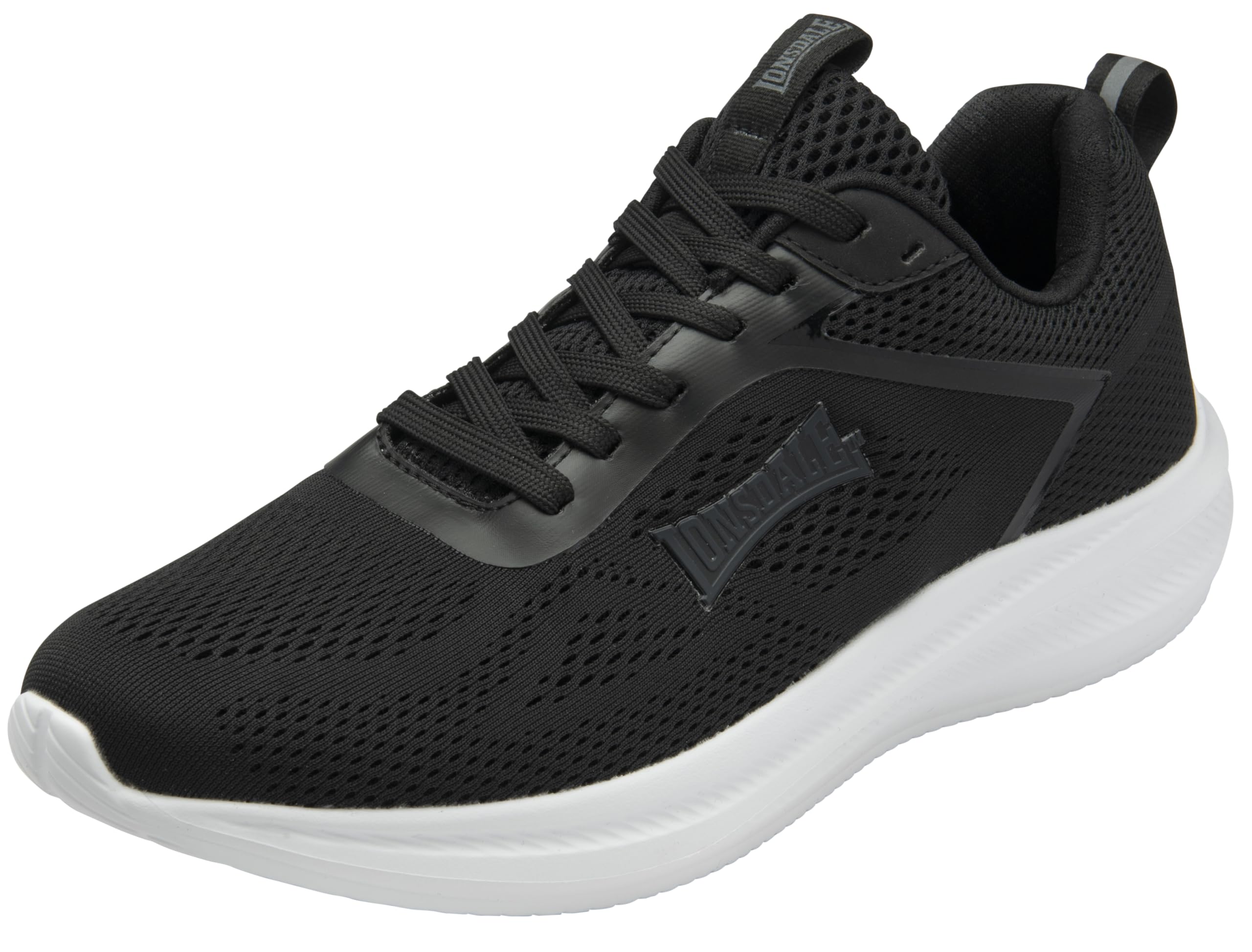 Lonsdale 'Santon' Black Lace-Up Trainers - Mens - New