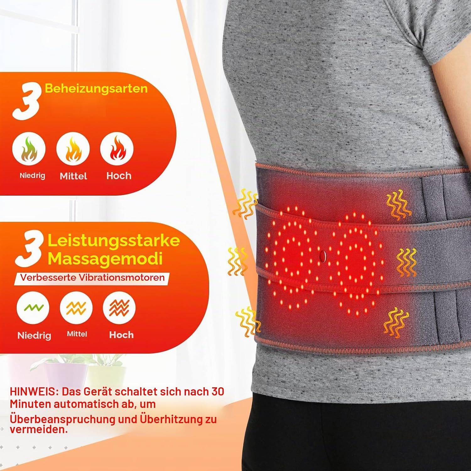 wärmegürtel rücken, massagegürtel mit wärmefunktion, heizkissen rücken