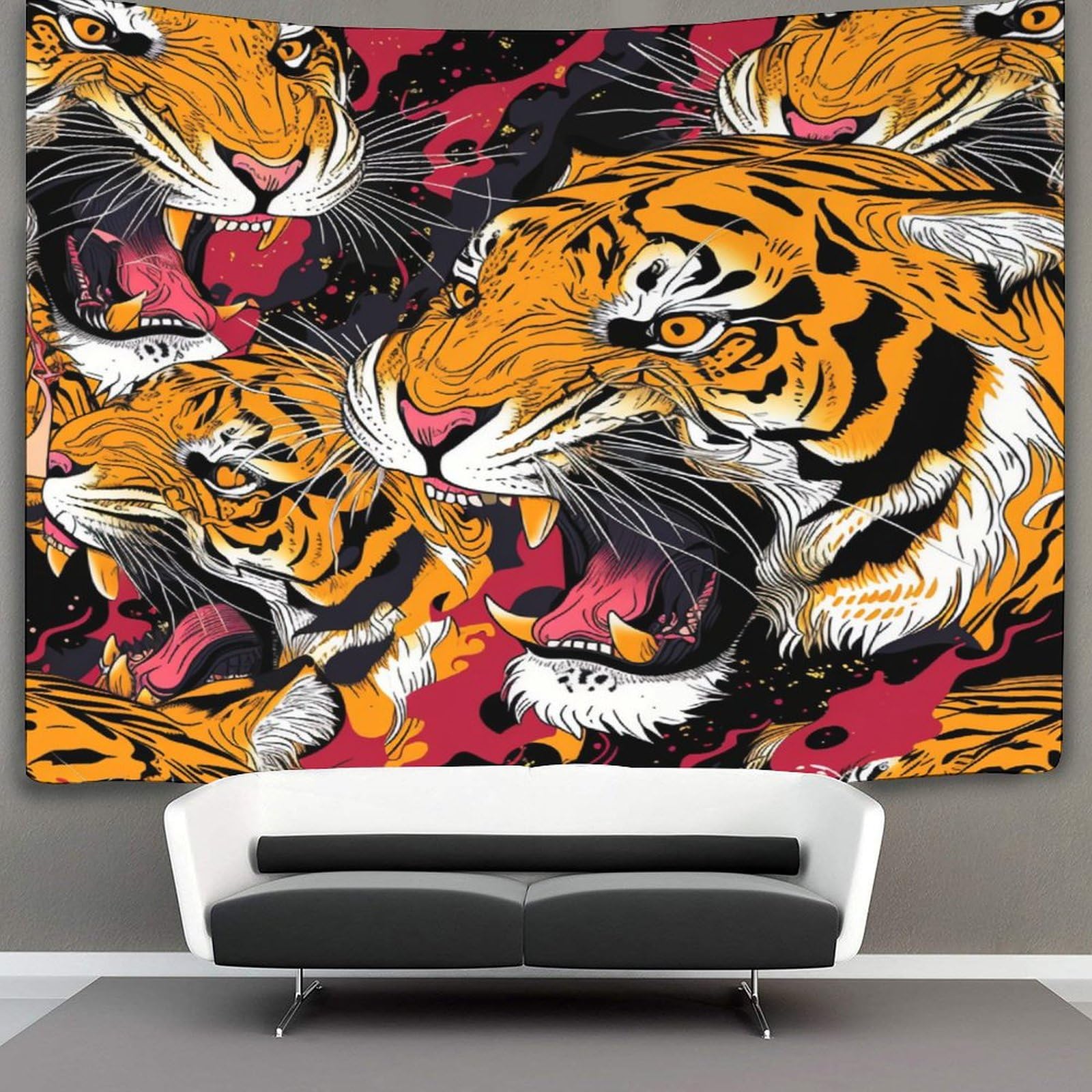 kaiyun Tiger Tapestry,Animal Wall Art Aesthetic Home Decoration for Living Room Dorm 130cmx150cm