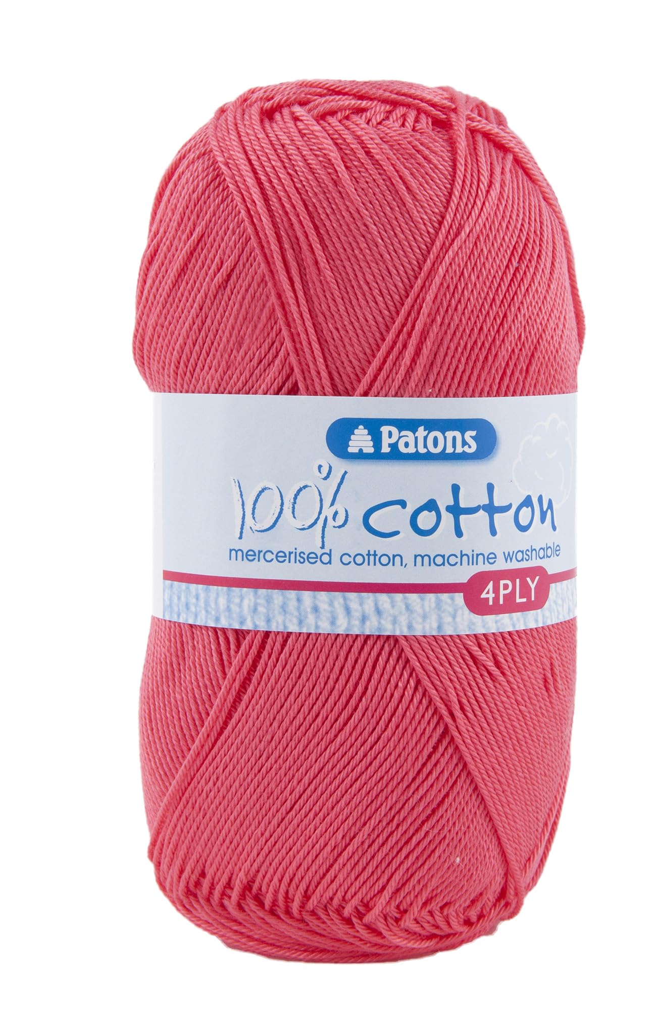 Patons Bright Pink Knitting Yarn, Cotton, One Size