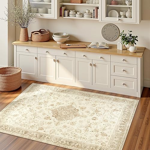 Vista 109 de jinchan Alfombra de pasillo lavable de 2 x 10 pulgadas, estilo vintage, envejecida, para interiores, delgada, tradicional, con estampado floral