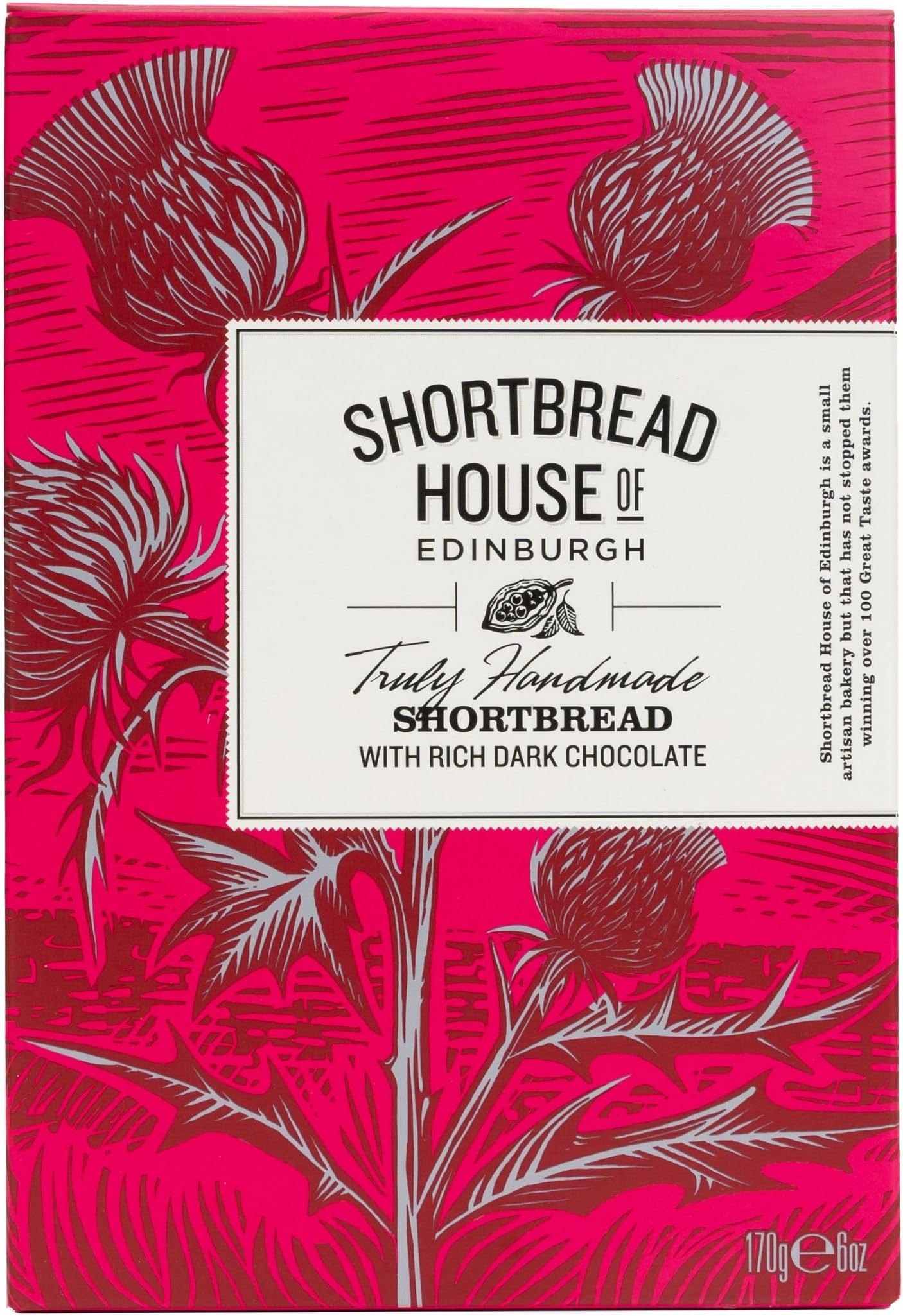 Shortbread House of Edinburgh Truly Handmade Shortbread Fingers with Rich Dark Chocolate, 6oz Box (Pack of 1)