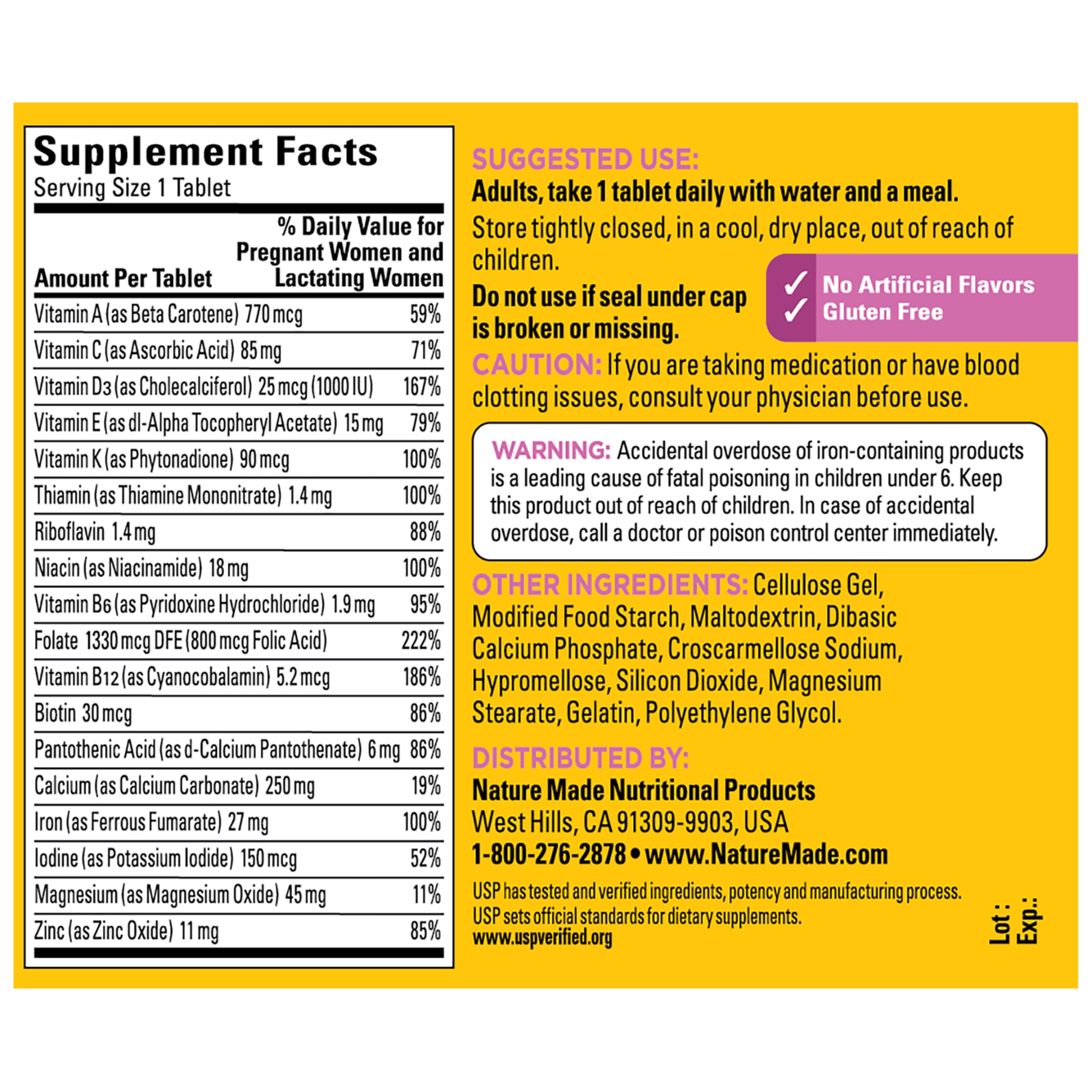 Nature Made Prenatal Multivitamin with Folic Acid, 90 Tablets — Amazon image 8