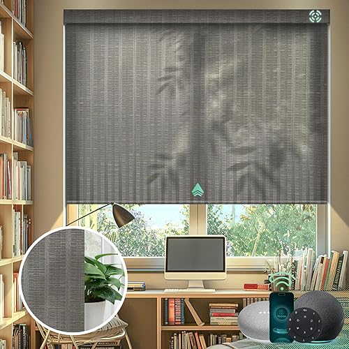 Yoolax Persianas motorizadas con control remoto, persianas inteligentes de filtrado de luz compatibles con Alexa Google Home, persianas automáticas