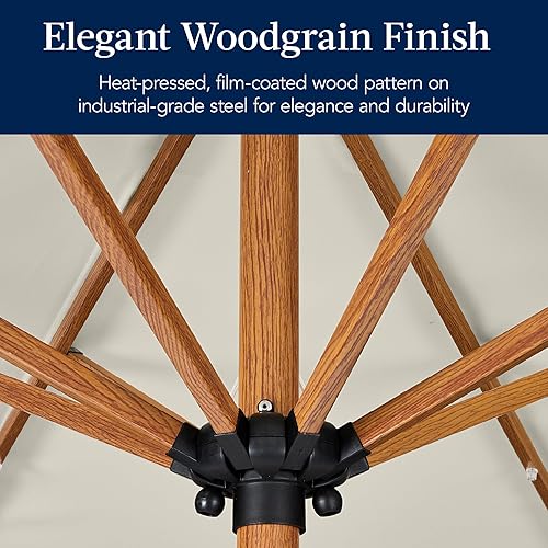Vista 74 de Best Choice Products - Sombrilla solar de 7.5 pies para exteriores, patio, mesa, mercado, terraza, piscina con inclinación, manivela, luces LED