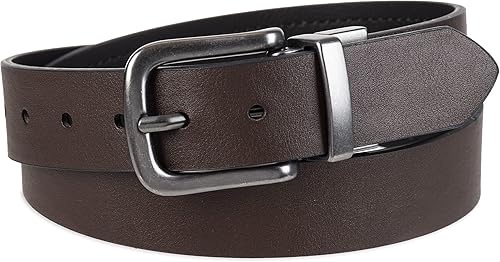 Miniatura 3 de Columbia Cinturón reversible clásico grande de 1 pulgada de ancho para niños Negro/Marrón, Bronceado/Negro