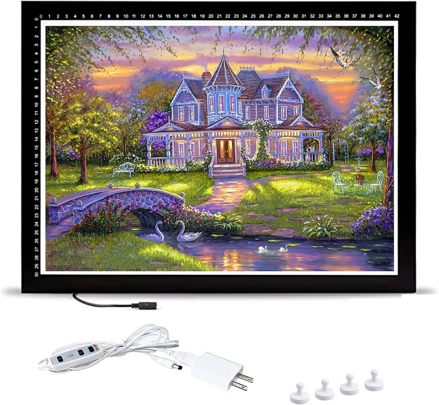 LOVAPO Tracing Light Pad for Diamond Painting, Stepless Dimming 10-Level Brightness, Portable 0.31" Ultra Large-Thin LED Lightbox with USB Cable for Artists Drawing, Sketching,Light pad a3