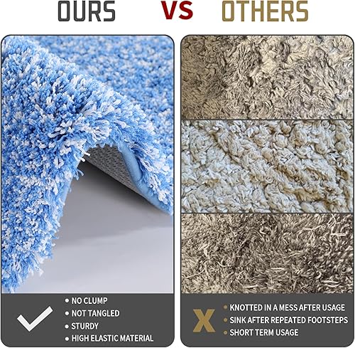 Miniatura 3 de Yimobra - Tapetes de baño, microfibra absorbente de agua, ultrasuaves, antideslizantes, afelpados, esponjosos y gruesos, lavables, piso de baño,
