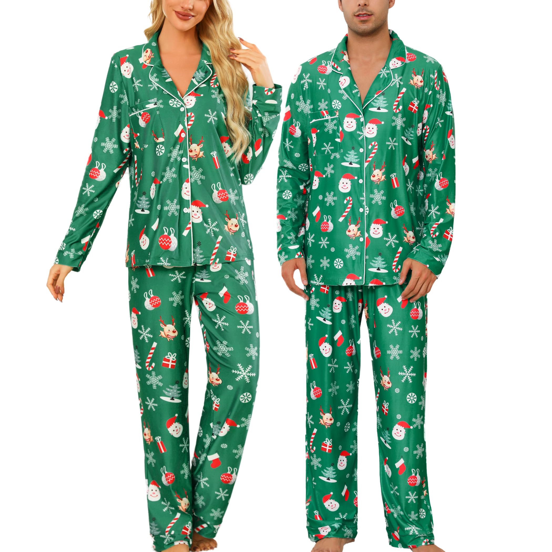 enjoynight Women's Pajamas Set Cotton Button Down Long Sleeve Pjs Sets for Ladies Warm Soft Sleepwear-picture-55