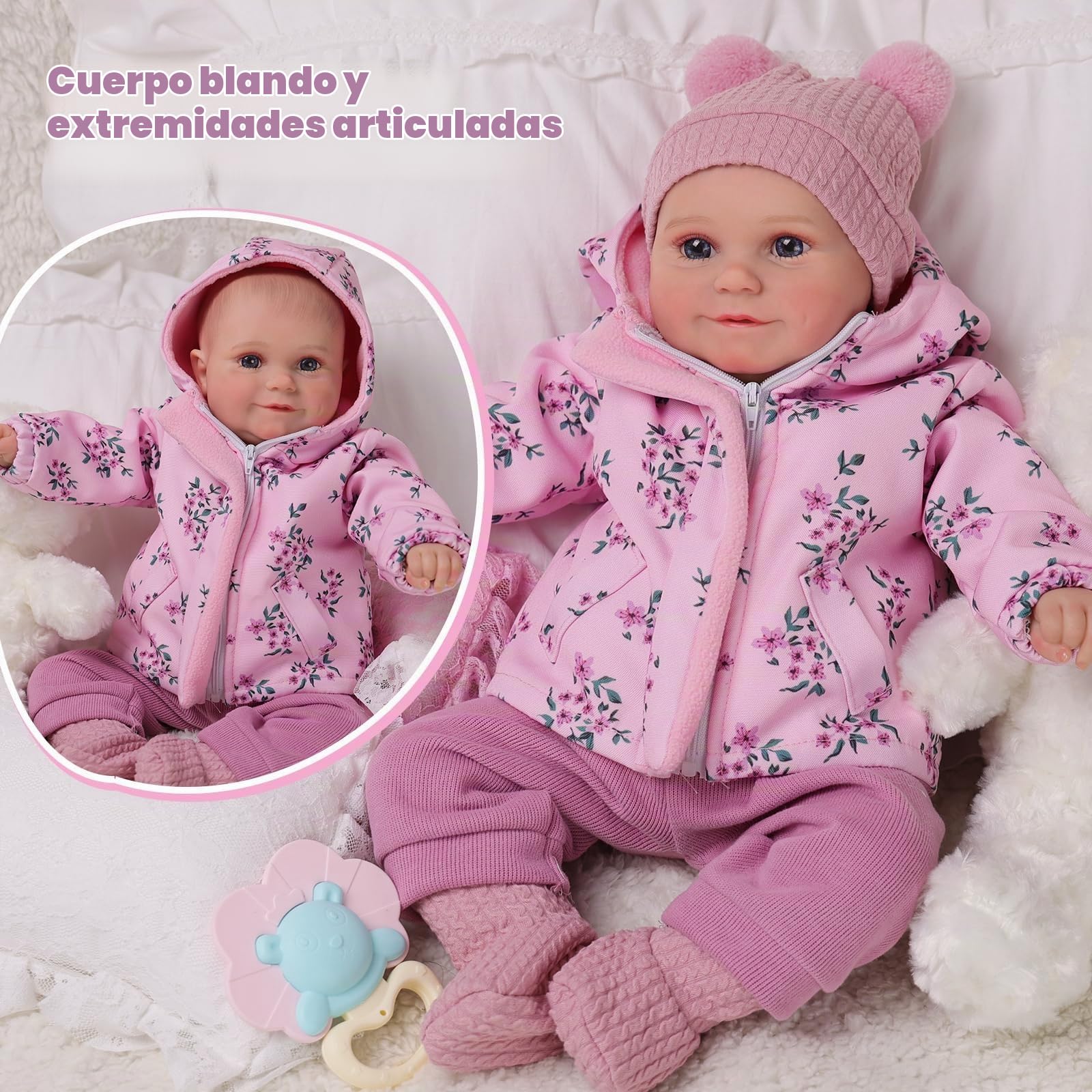 BABESIDE Muñecas Realistas para Bebés Recién Nacidos de 20 Pulgadas | De Aspecto Realista, Como de Verdad, Con Ojos Abiertos y Cabello Pintado a Mano. Regalo Ideal Para Niños a Partir de 3 Años