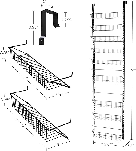 Miniatura 3 de Home-Complete - Organizador de despensa sobre la puerta, organizador de 9 niveles para almacenamiento de baño, armario o cocina, organizadores y