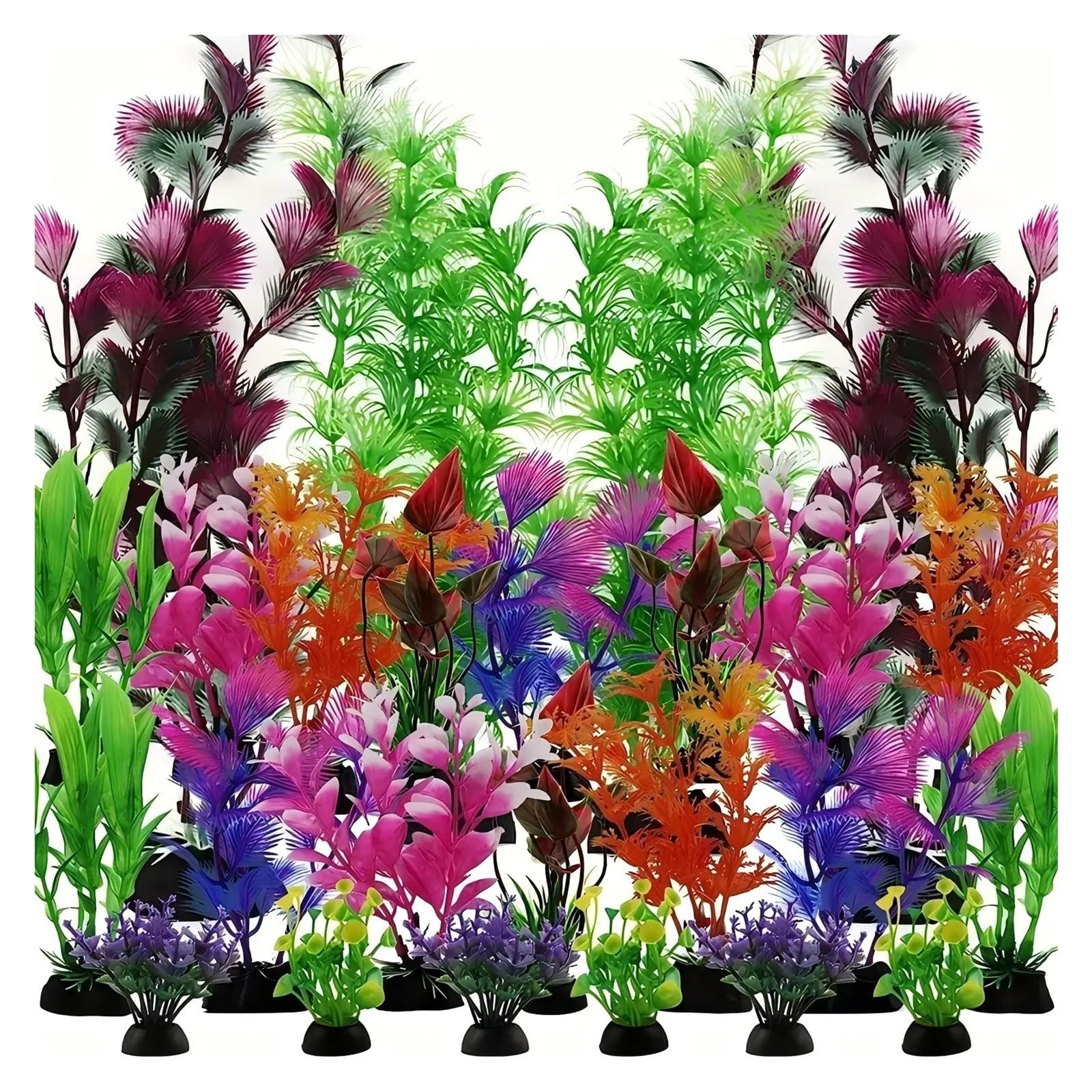 Juego de Anillos de Bloqueo de Plantas Artificiales for Acuario, Multicolor(Color05)