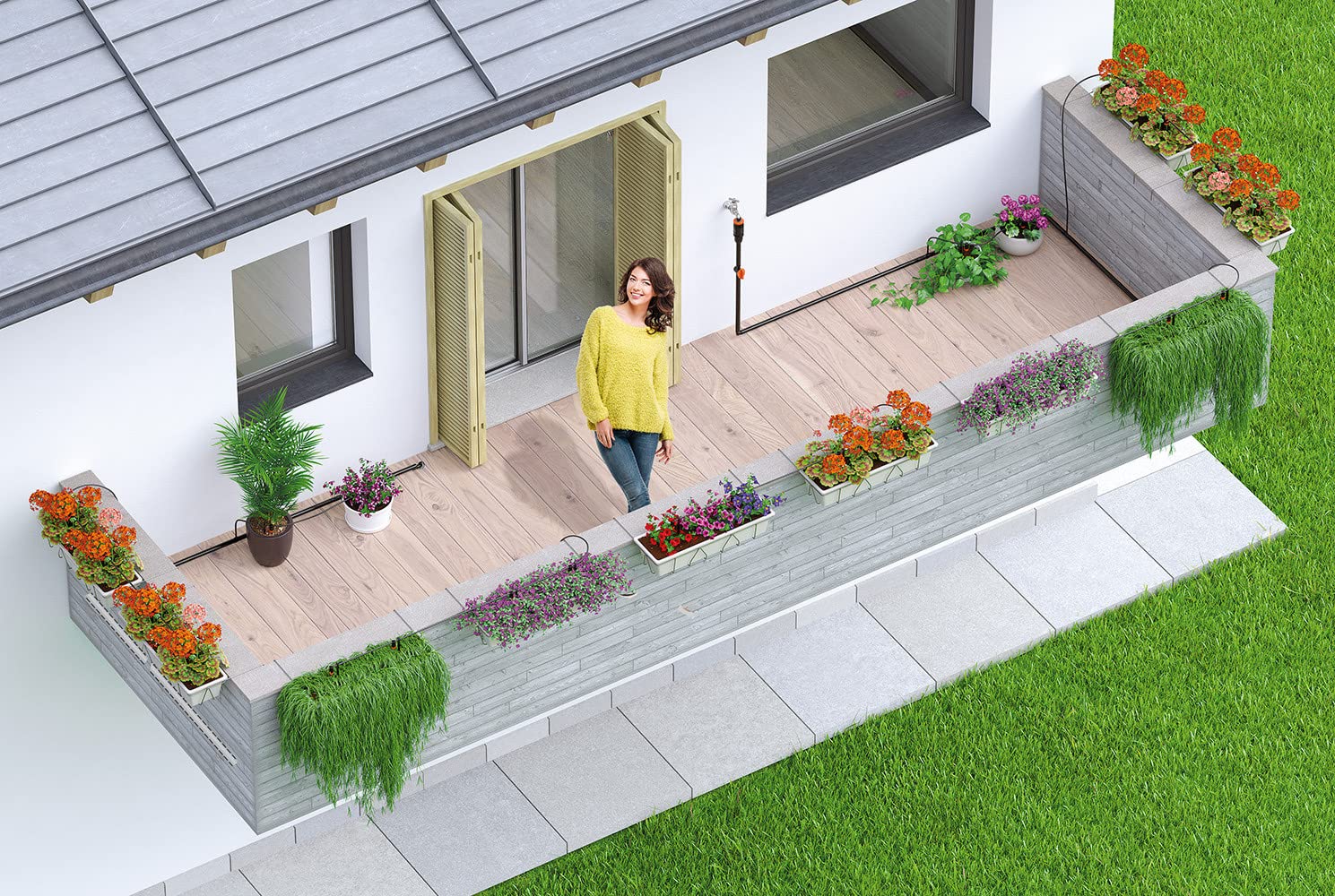 Claber Kit Terraza para sistema de riego por goteo hasta 50 plantas