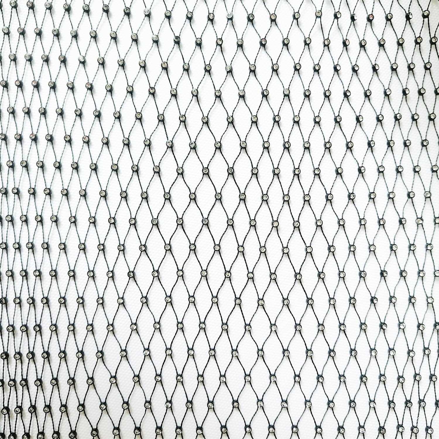 20x35 Inch Sparkling Stretch Rhinestone Mesh One Yard Clear Crystal Fishnet Fabric DIY Women's Fashion Rave Party Glitter Headband Mask Decoration (5 Yard SS08)