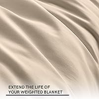 Vista 4 de YnM Funda de edredón de algodón para mantas con peso (caqui, 36 x 48 pulgadas)