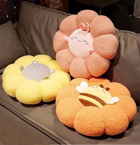 Miniatura 8 de HXIYAN Cojín de flores bonito futón de dibujos animados de animales de peluche cojín para respaldo almohada decorativa para el hogar 177 pulgadas