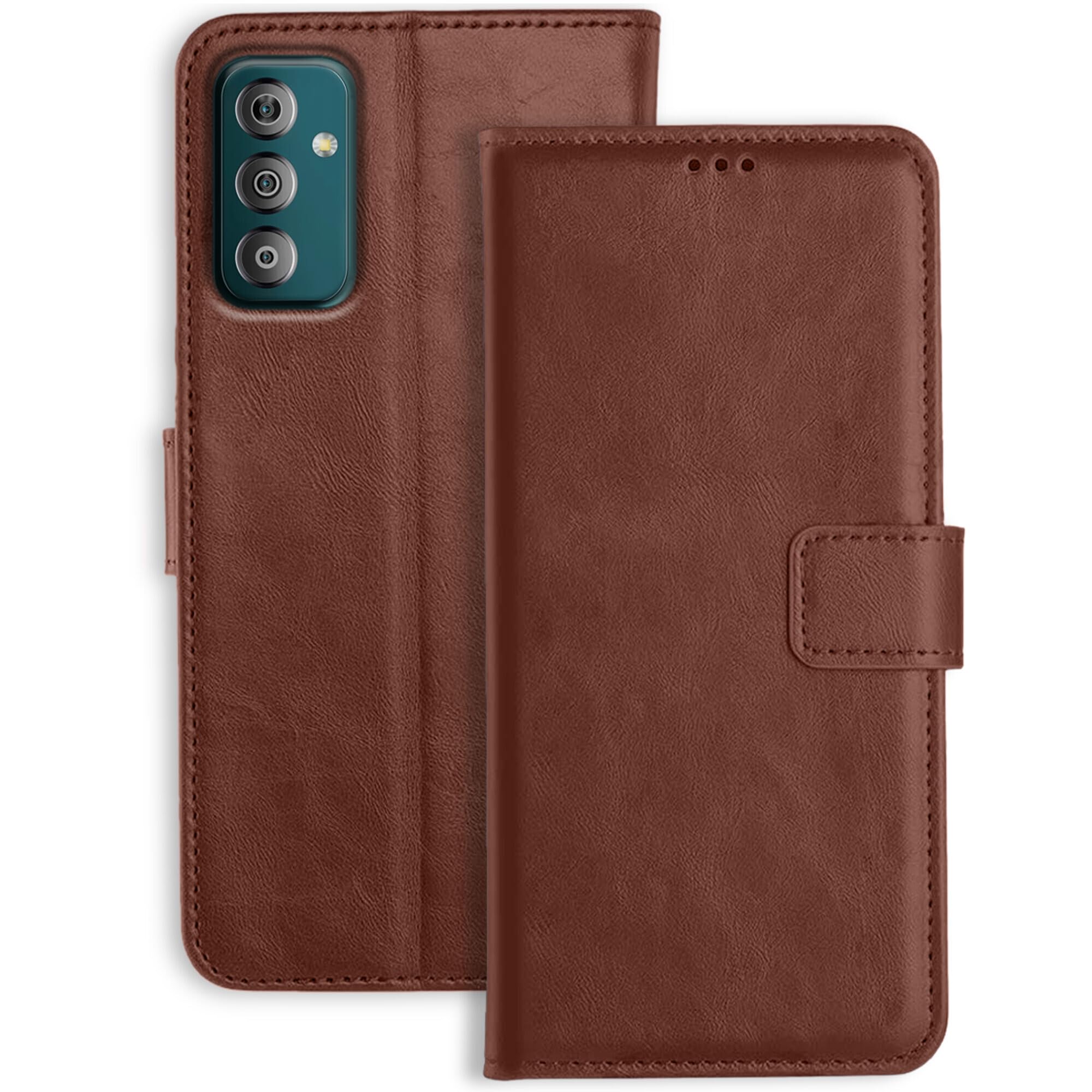 Orosky Samsung F23 5G Flip Cover | Leather Finish | Inside Pockets & Stand | Shockproof Wallet Style Magnetic Closure Back Cover Case for Samsung F23 5G (Brown) (B0B2W9FHP5) Amazon Price History, Amazon Price Tracker