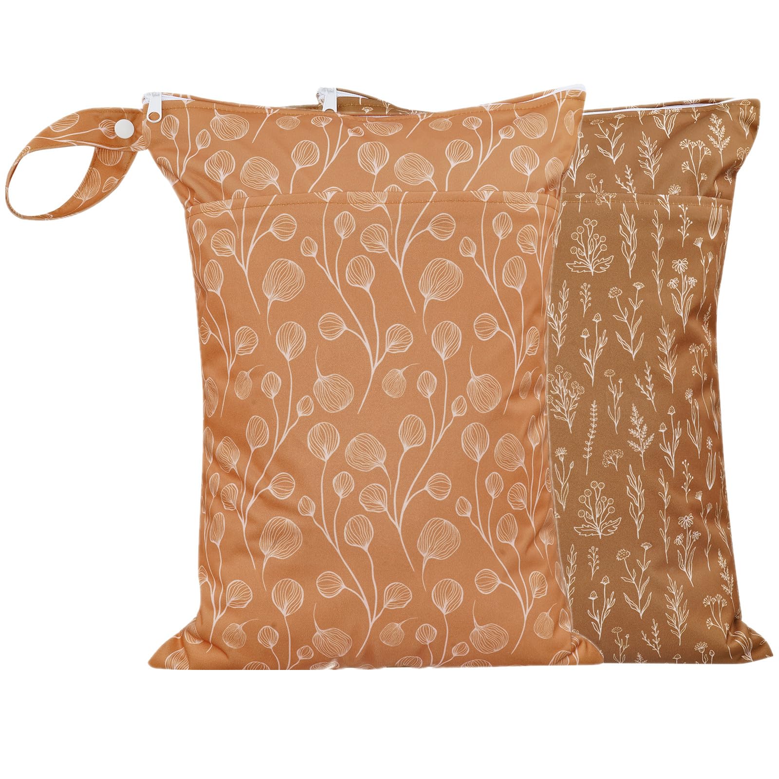 Opgroeie Wet Dry Bags with Two Zippered Pockets and Handle, Reusable Storage Bag for Breast Pump Parts & Baby Items, Waterproof Diaper Bags, Yoga Gym