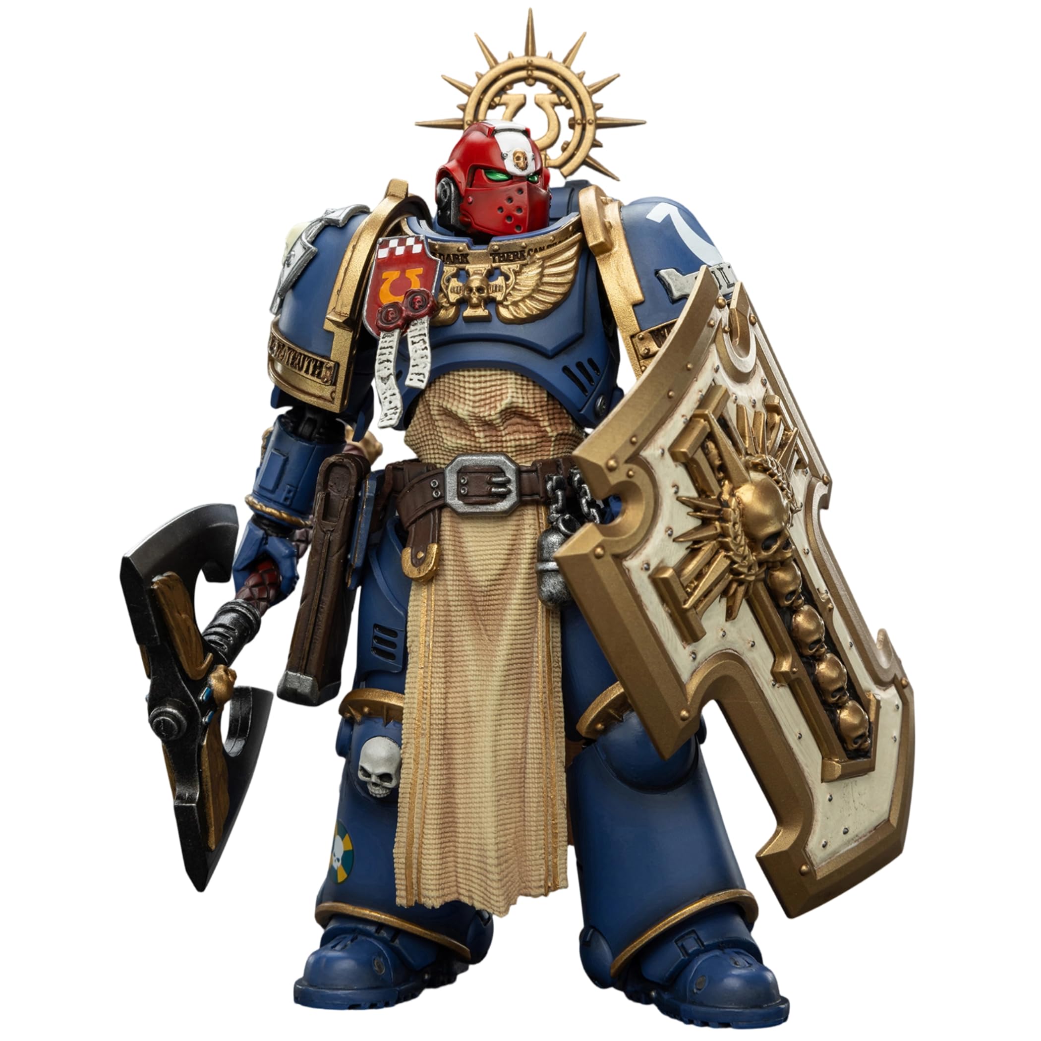 JOYTOY Metaurus Warhammer 40K 1/18 - Figuras de acción de ultramarinos Metaurus con hacha de poder Stormshield y pistola de plasma, modelo coleccionable de 4.84 pulgadas