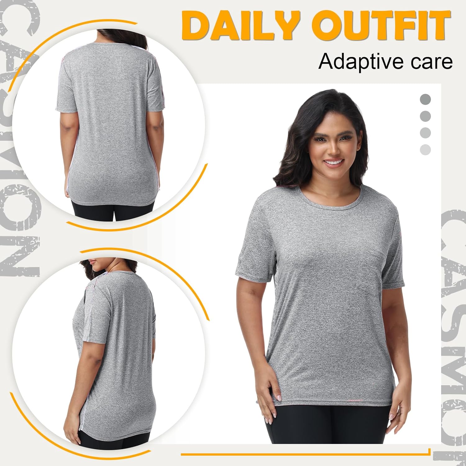 CASMON Post Shoulder Surgery Shirts for Women, After Rotator Cuff Tear Away Full Open Side Snap Adaptive Clothing Unisex - Image 7
