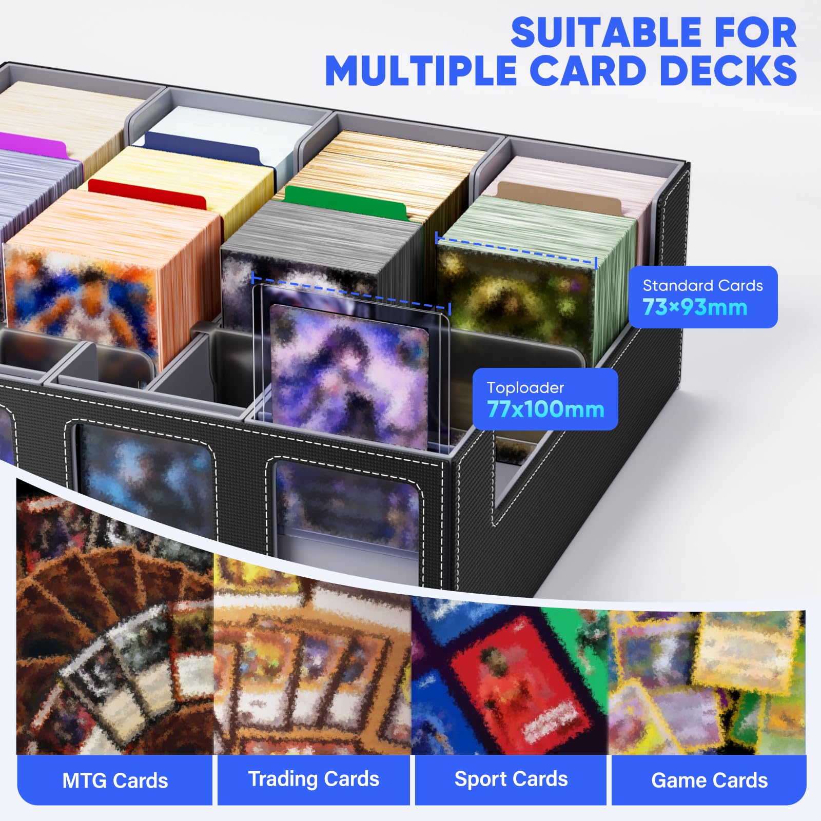 Dayacoco Scatola per carte a quattro file, scatola di immagazzinaggio per