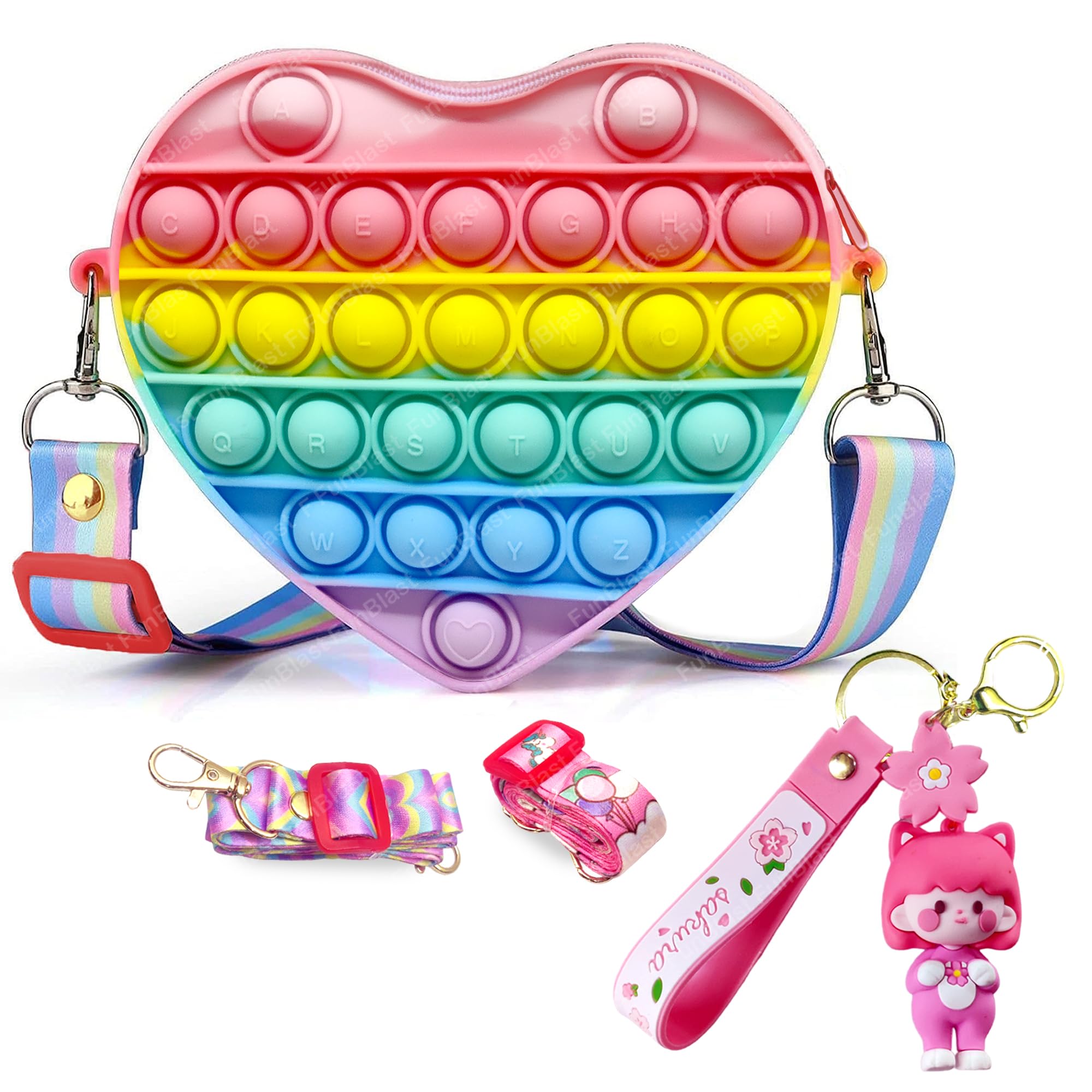 See full amazon price history chart for FunBlast Heart Shaped Sling Bag - Crossbody Bag for Kids, Kawaii Purse, Pop it Purse for Girls, Pop It Bag for Girls, Sling Bag with Doll Key Ring/Key Chain (Multicolor) FunBlast Heart Shaped Sling Bag - Crossbody Bag for Kids, Kawaii Purse, Pop it Purse for Girls, Pop It Bag for Girls, Sling Bag with Doll Key Ring/Key Chain (Multicolor) (B0C3HWHQLZ) Amazon Price History, Amazon Price Tracker