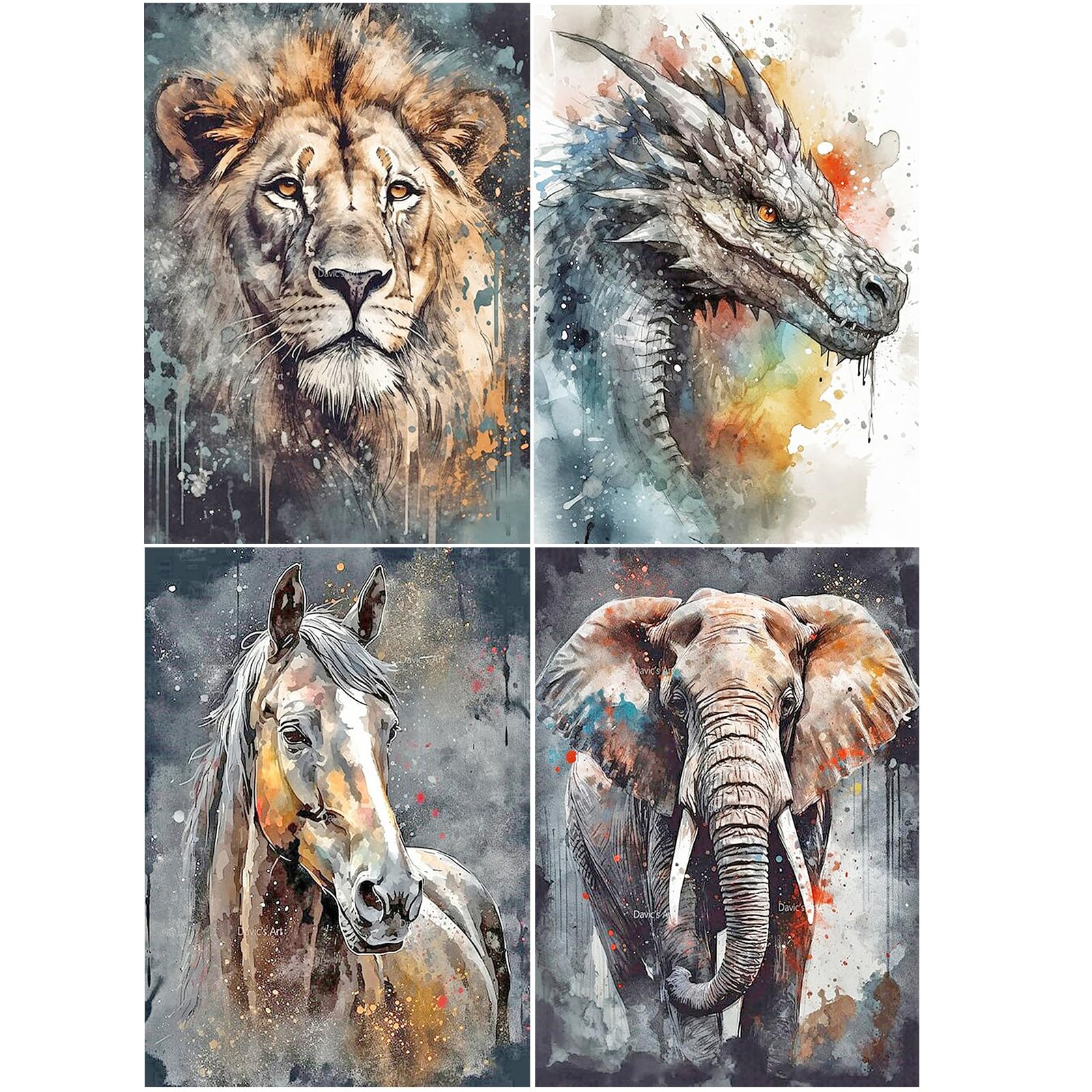 SHEGZHUC Diamond Painting Cavallo Bianco 50x40 Cm – Quadro 5D Con Perline Quadrate, Paesaggio Tramonto Sul Mare - 2