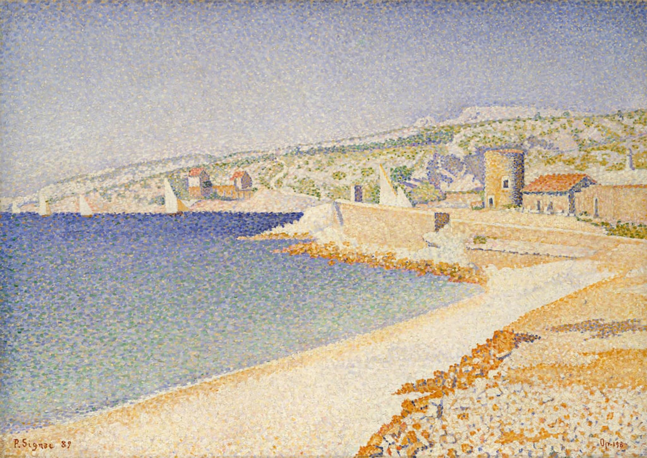 SERENDIPITP Aesthetic Poster Photo Wall Print Retro Picture the Jetty At Cassis by Paul Signac Modern Wall Artwork for Home Decor 60x90cm