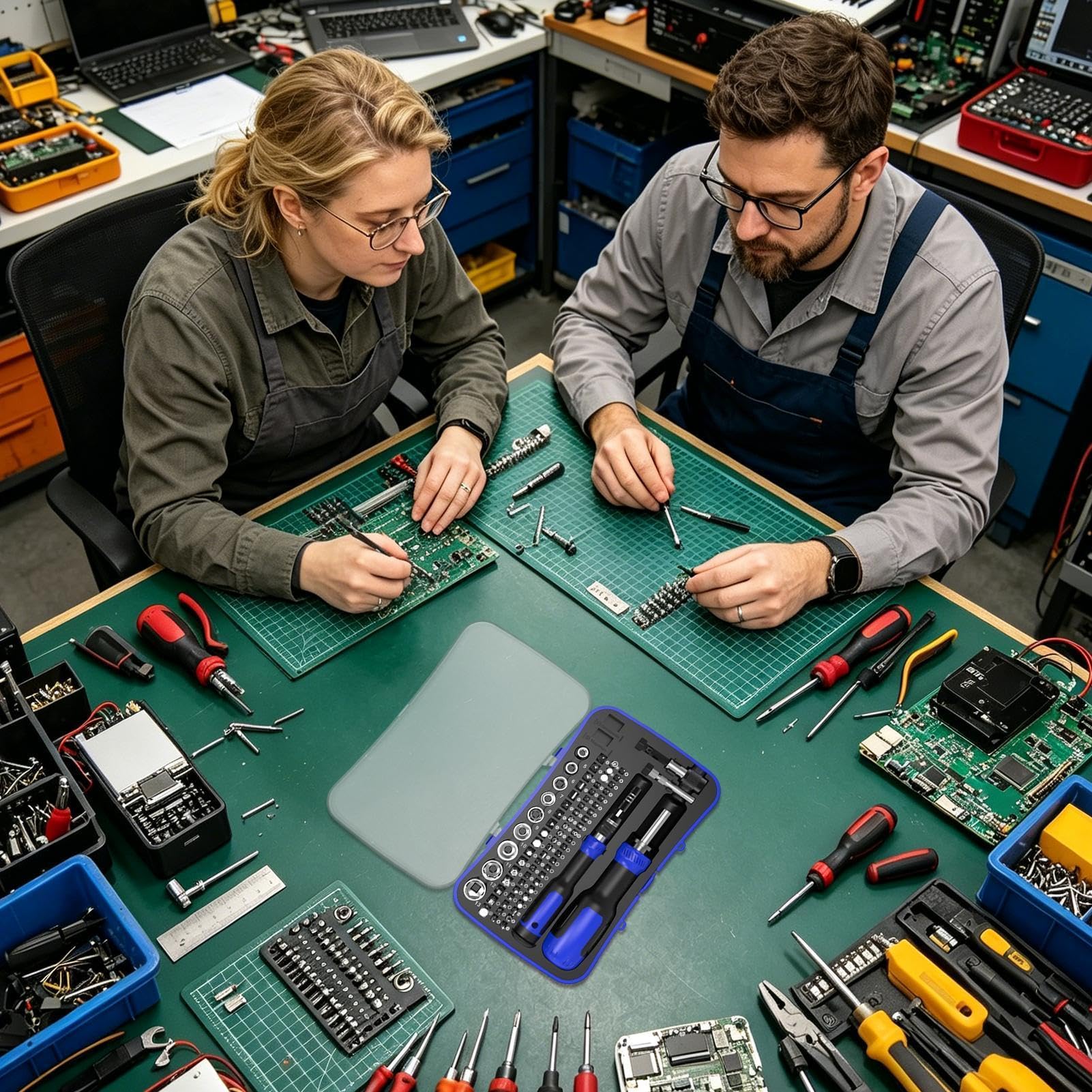 Destornillador de Carraca Herramienta de Reparación de Doble Apertura 77 en | Juego de Puntas de Precisión para Propietario Ensamblador Técnico Manitas Electricista Fontanero Muebles