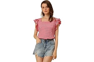 Summer Gingham Tops for Women
