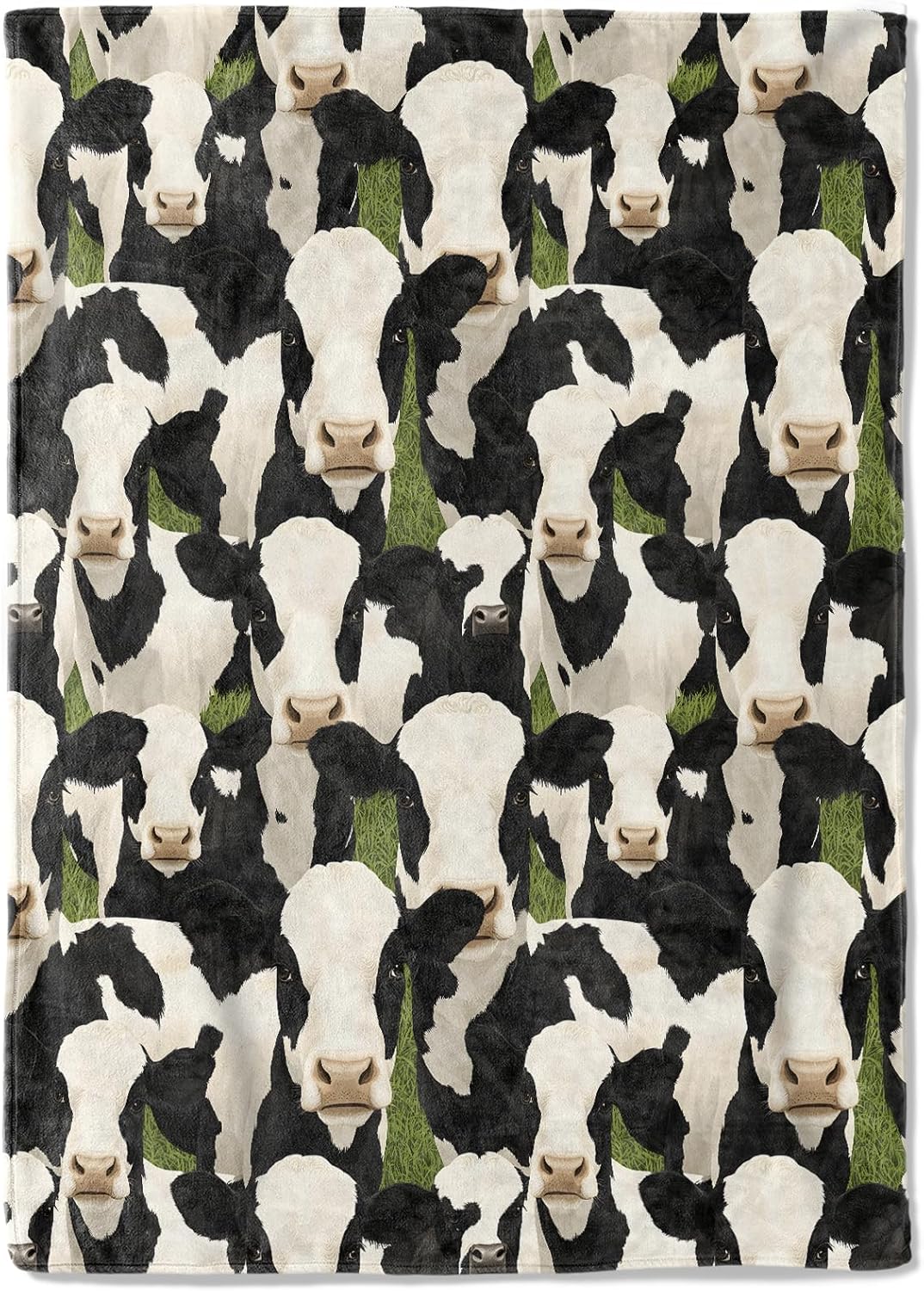 Black and White Cow Fleece Blanket - 50x60in Fun Cattle Throw Blankets,Soft Cozy Lightweight, Ideal for Living Room Home Farmhouse Decor and Kids Boys Girls Spring Pet Gifts