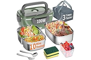 Cordless Electric Lunch Box: 3-in-1 Fast Heating with Carry Cases
