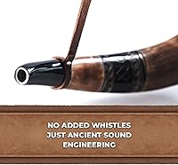 Vista 6 de Norse Tradesman Cuerno de guerra vikingo: trompeta de batalla de cuerno de soplado de 18 pulgadas hecha de auténtico cuerno de buey premium, una