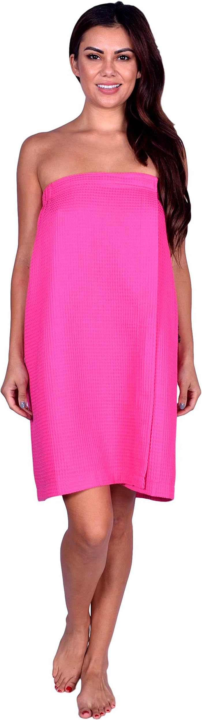 La Calla Wraps for Women Waffle Weave%100 Turkish Cotton - Spa Shower Women Wraps with Adjustable Closure