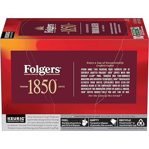 Vista 2 de 1850 by Folgers Trailblazer - Café tostado oscuro, 10 cápsulas Keurig K-Cup