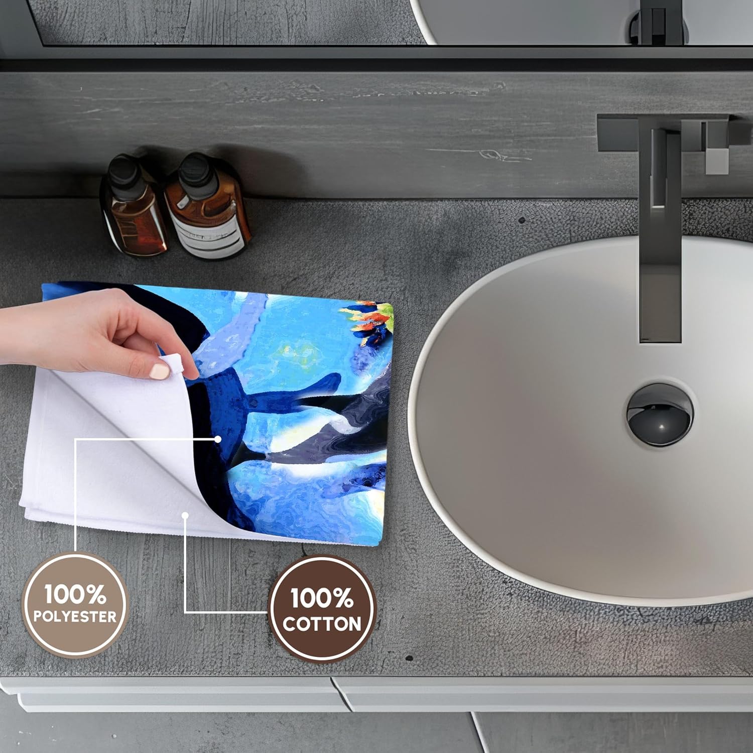 3dRose Whales Underwater 22x30 Bath Hand Pool Towel