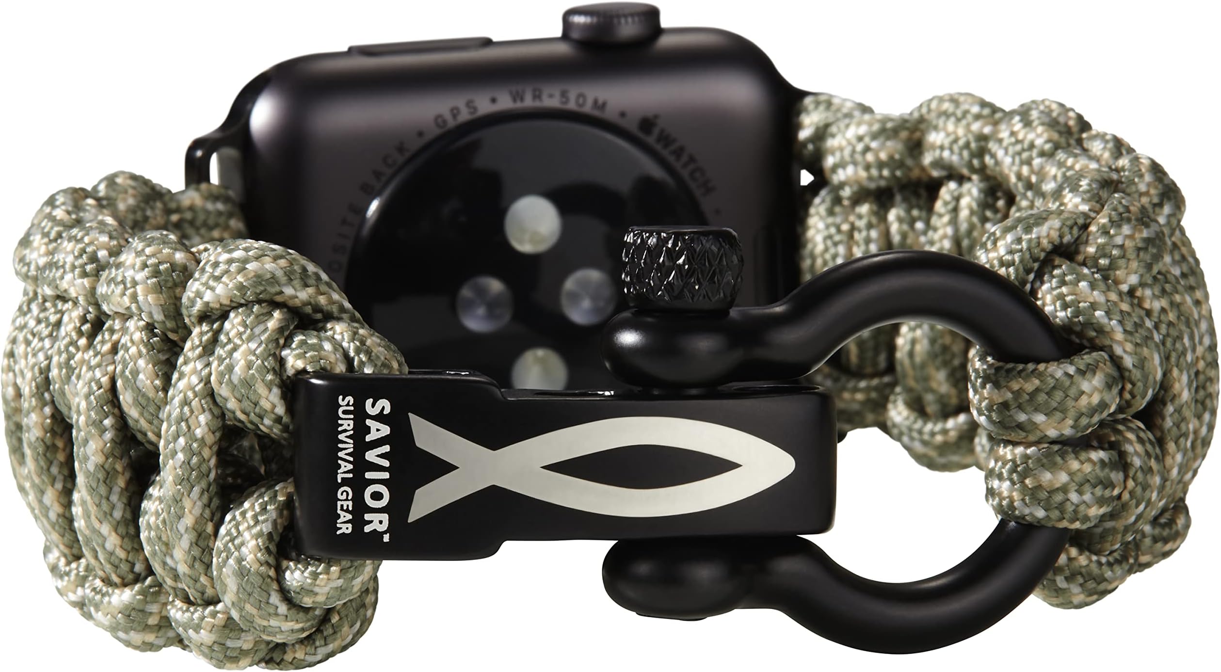 Savior Survival Gear Paracord Watch Band - Compatible with Apple Watch Band 49mm 46mm 45mm 44mm 42mm, iWatch Band Series Ultra 10 9 8 7 6 5 4 3 2 1 SE – Adjustable strap for men (Digital Camo, Large)
