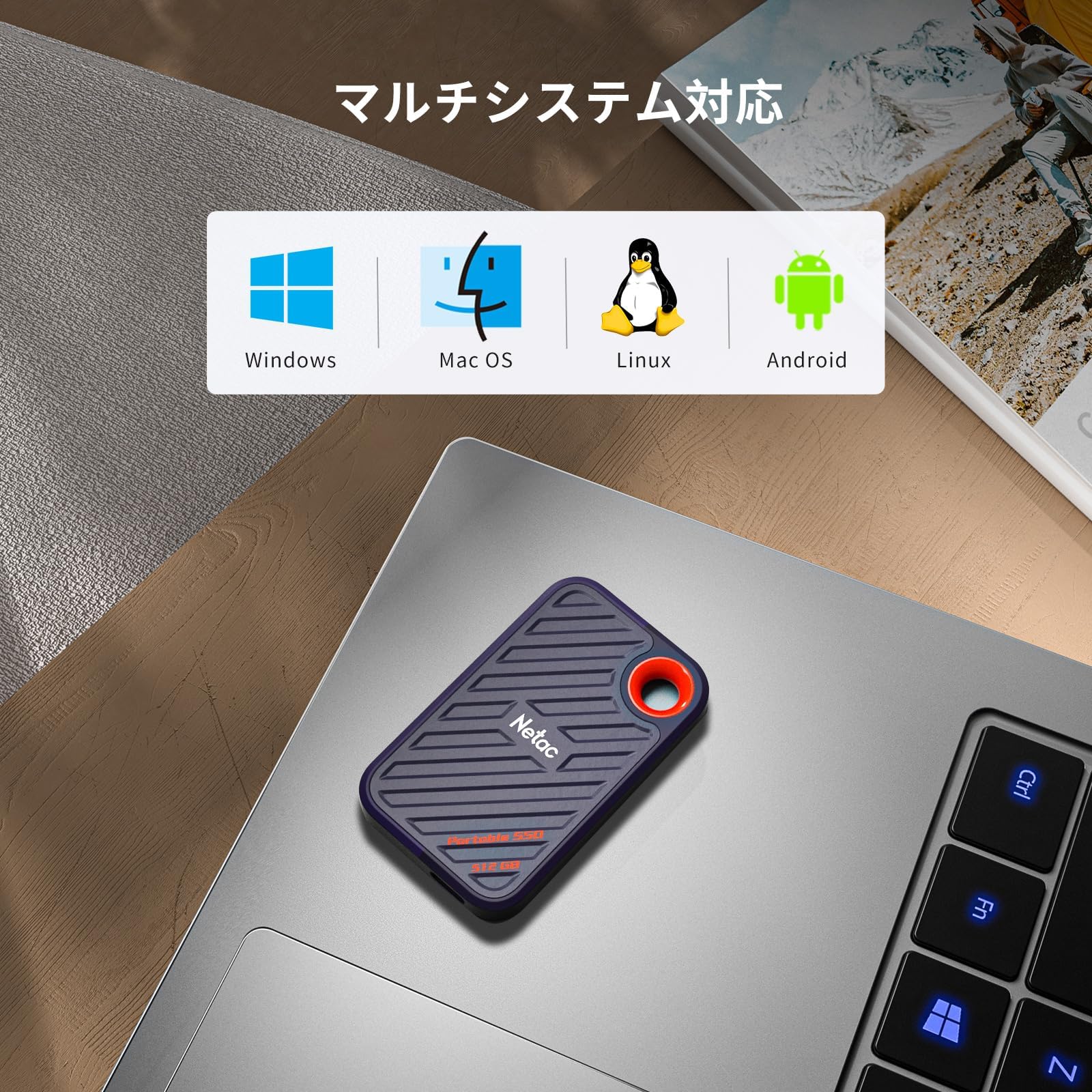 Amazon | Netac SSD 2TB 外付け 最大2000MB/s (20Gbps)USB3.2 Gen2*2 
