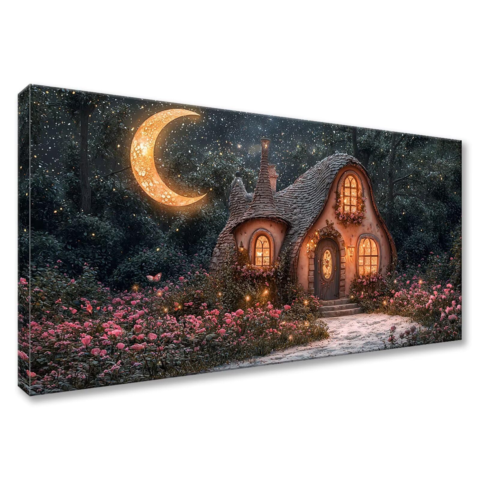 Diamentowe malowanie dla dorosłych krajobraz diamentowy duży 90x180cm, 5D obraz diamentowy księżyc, DIY okrągły kryształ haft ścieg krzyżykowy płótno sztuka ścienna do dekoracji domu, prezent dla