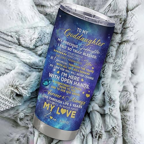 Miniatura 15 de Personalized To My Goddaughter From Godmother Stainless Steel Tumbler Cup Lion My Precious Goddaughter Birthday Graduation Christmas Travel Mug 20oz