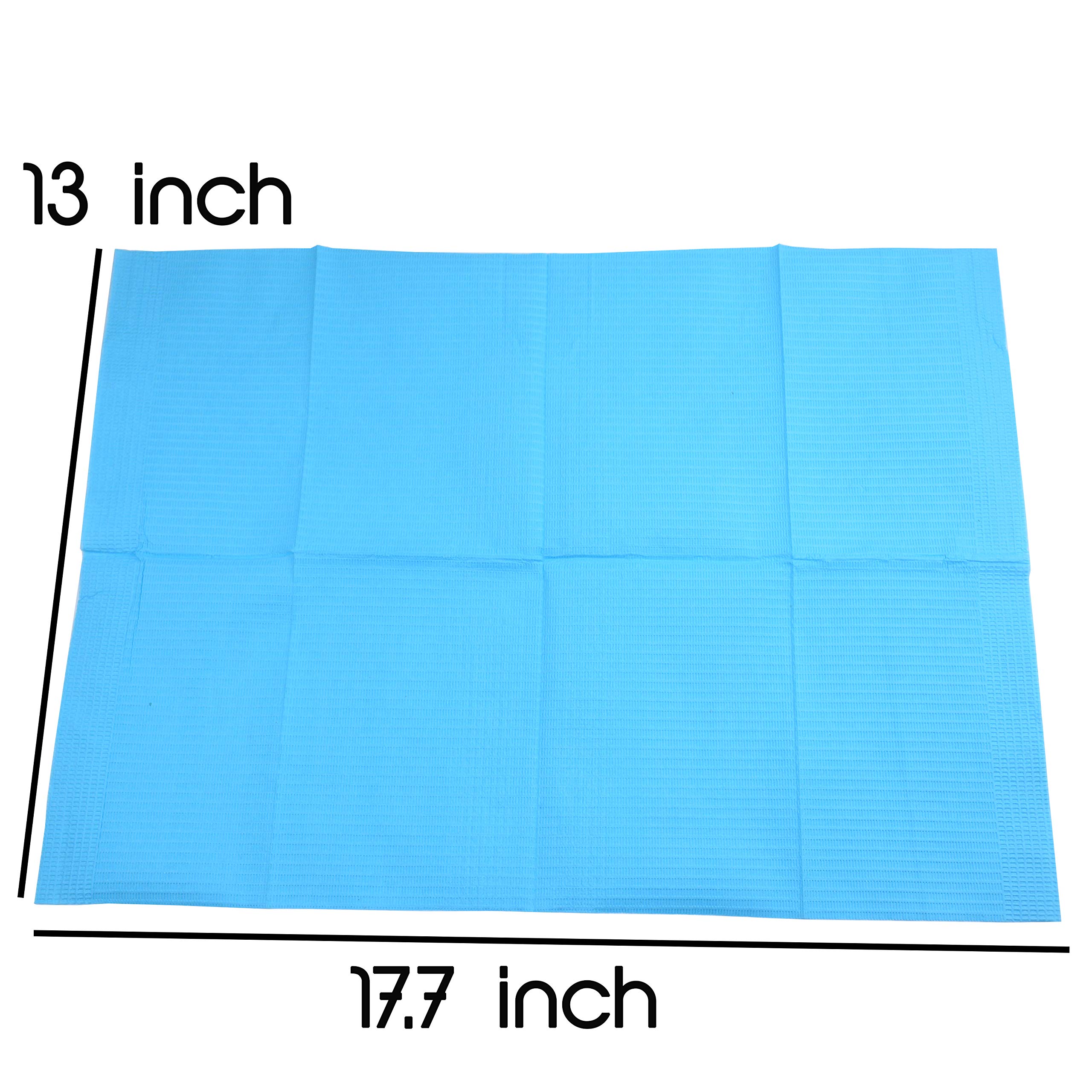 Aokbean 125 Piezas 13x17,7 Pulgadas 3 Capas Mantel Desechable para Tatuajes Mantel Impermeable para Tatuajes Almohadilla de Limpieza de Toalla para Suministros de Tatuaje (Azul)